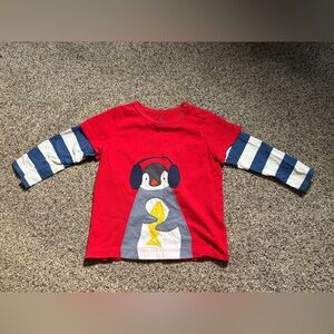 Baby Boden Penguin Long Sleeve Shirt - Size 12-18 Months